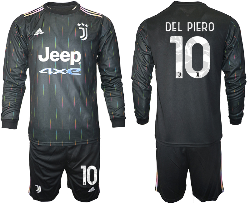 Men 2021-2022 Club Juventus away black Long Sleeve #10 Soccer Jersey->inter milan jersey->Soccer Club Jersey